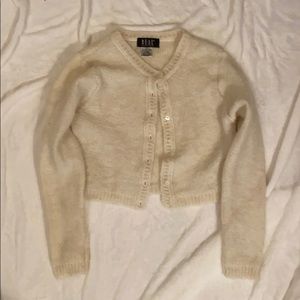 2/$24 White wool mohair crop cardigan